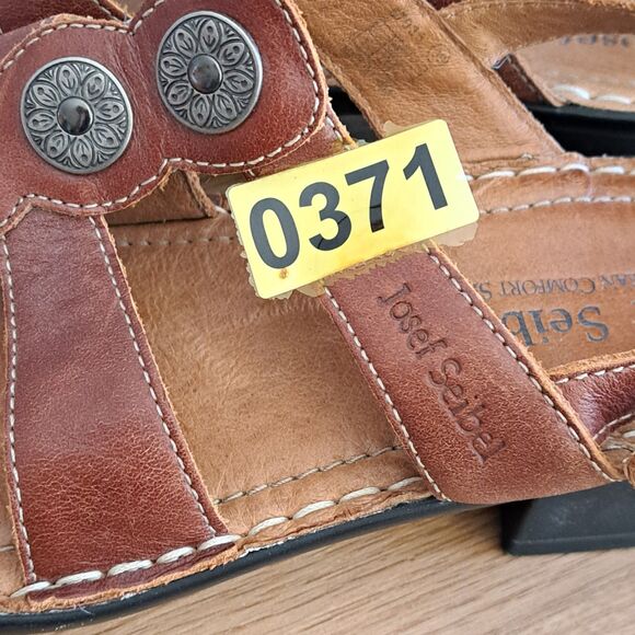 Josef Seibel Tonga 25 Brown Leather Strap Sandals Women’s 39 US 8.5 Gladiator - Picture 13 of 13